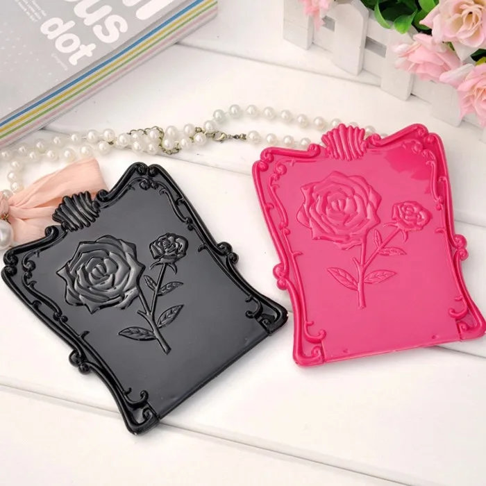 

3pcs portable small mirror square fold makeup mirror gift promotion black
