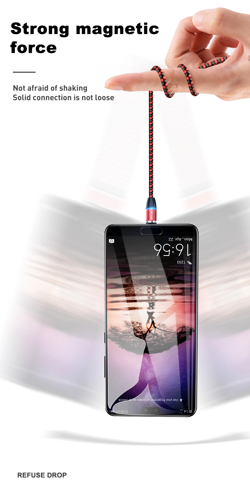 USLION 3а Магнитный кабель Micro usb type C кабель зарядное устройство для iPhone XS X 8 7 для samsung huawei type-c Магнитный кабель для быстрой зарядки