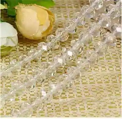 

700pcs 6x8mm Rondelle Glass Crystal Beads White