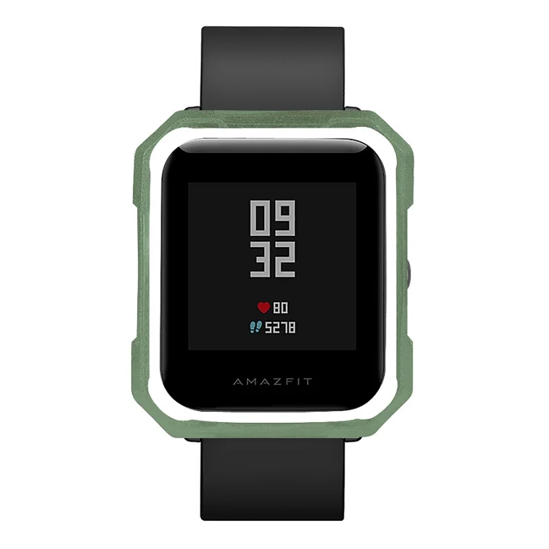 Защитный чехол для Xiaomi Huami Amazfit Bip Youth Watch Full TPU Shell красочный чехол Аксессуары для Amazfit Bip Youth Watch - Цвет: army green white