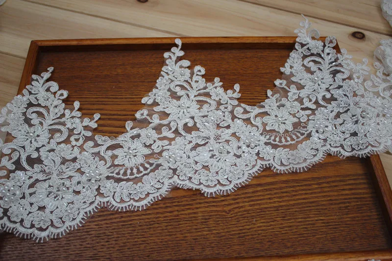 Кружевная отделка с блестками и бусинами 20 см 7 87 дюйма|wedding lace trim|lace trimwedding |