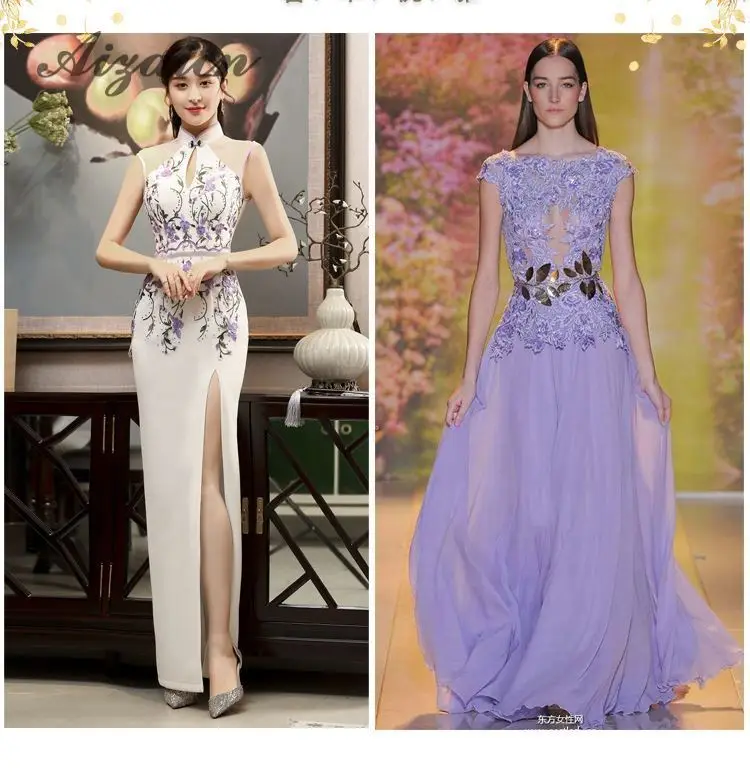 Роскошная вышивка Восточный Стиль Вечерние платья Длинные Cheongsam сексуальное летнее платье с разрезом от бедра женское китайское традиционное свадебное Qipao