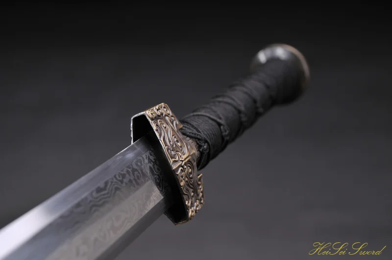 Ручной ковки китайский Хан меч сложенном Сталь орнамент лезвие дракона острый