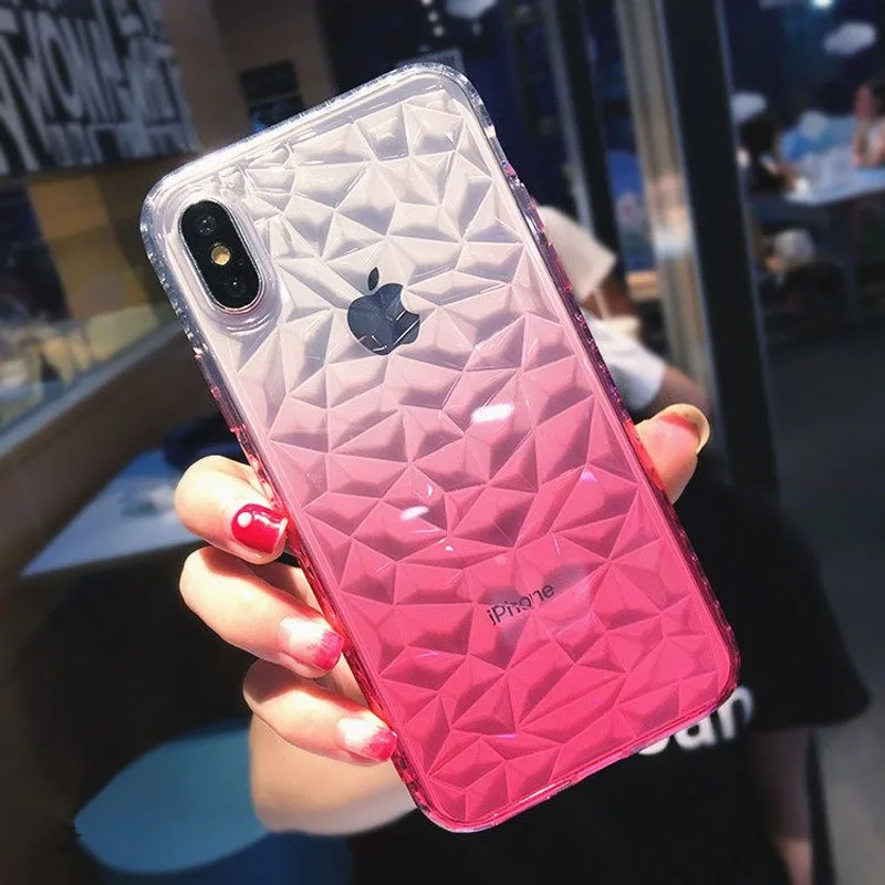 Чехол с алмазным узором для iPhone 6 S 7 8 Plus противоударный чехол s X XS Max XR прозрачный