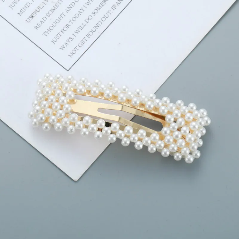 Модные металлические заколки для волос с искусственным жемчугом и женщин