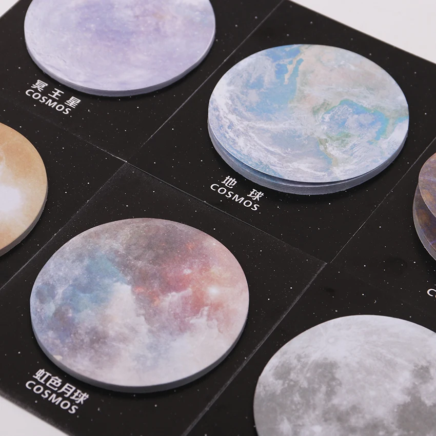 1 шт. (30 листов) блокнот с изображением планеты клейкие заметки Kawaii Cute Planet бумажный