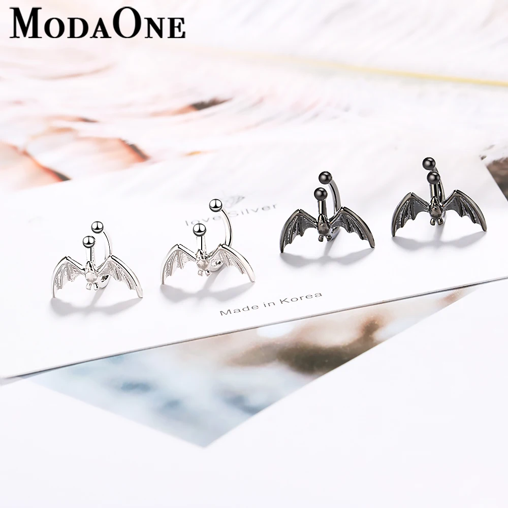 Серьги клипсы ModaOne в стиле панк/готика женские украшения из стерлингового