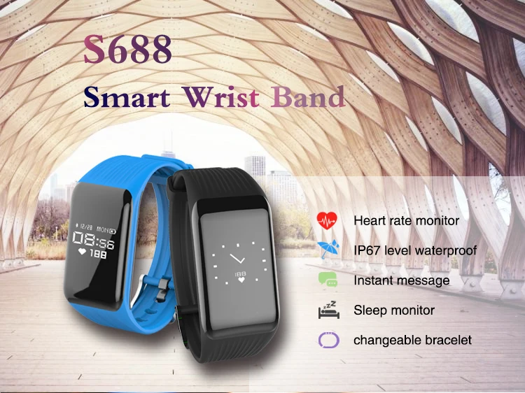 IP68 Waterprof K1 Smart Bluetooth браслет Смарт Часы Heart Rate наручные часы пыле Smartwatch с