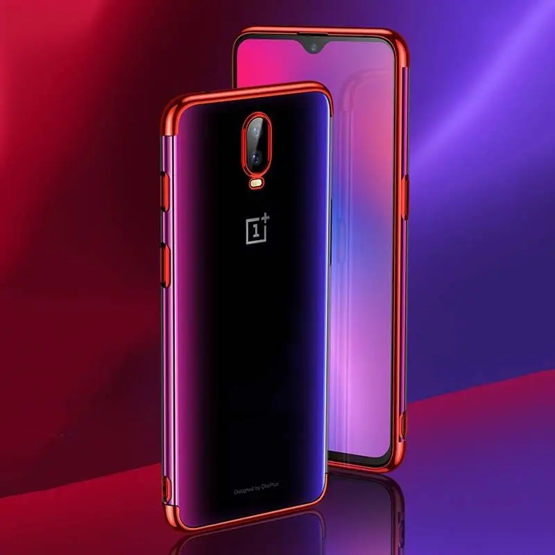 Гальванизированный прозрачный чехол из ТПУ для oneplus 7T 6T 5 T силиконовая мягкая