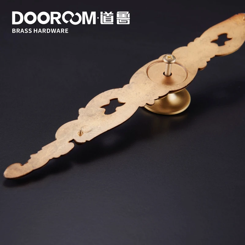 Dooroom латунные Длинные круглые ручки шкаф комод шкаф дверь ящик Мебель Тянет американские пасторальные антикварные ручки