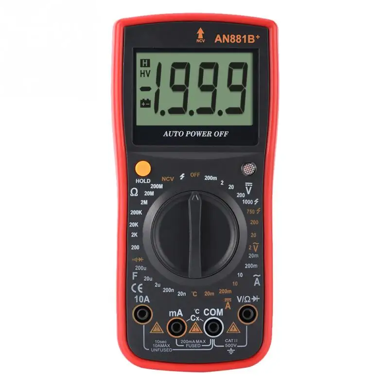 Мультиметр температуры Цифровой мультиметр AN881B AC DC измеритель напряжения