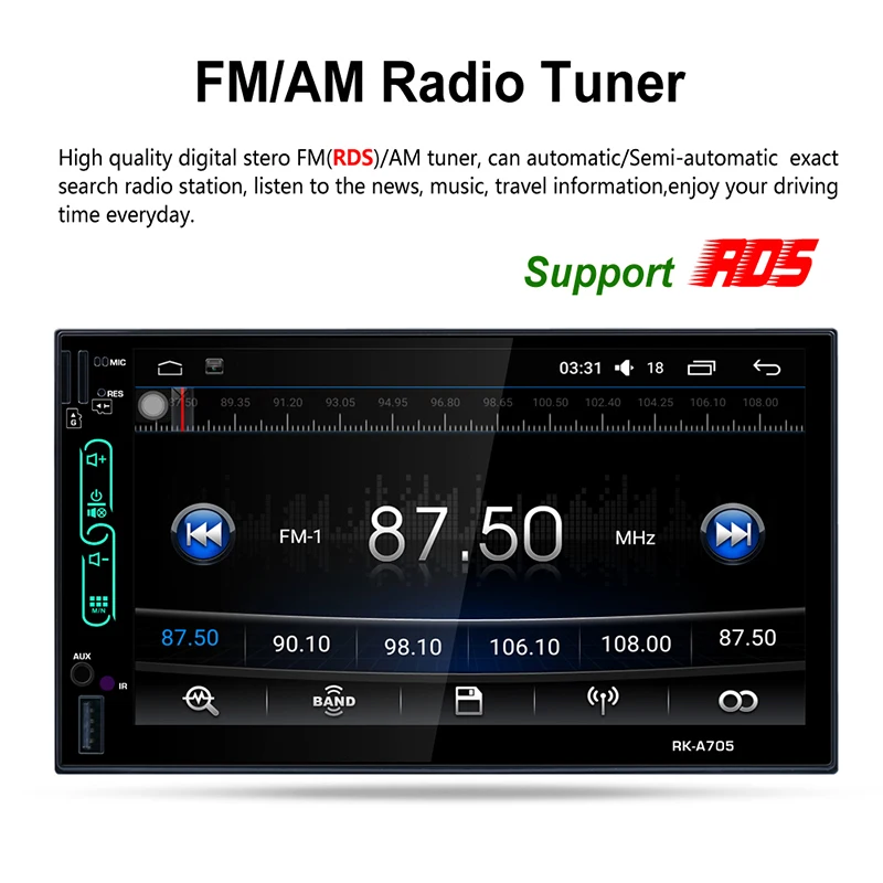 Авто 7 дюймов автомобиля радио QUAD Core Android 2 Дин Bluetooth Радио Цифровой Сенсорный