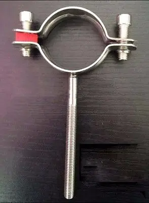 

102-108mm 304 Stainless Steel Thread Length 100mm Clamp Clip Support bracket with M8 Screw Pole