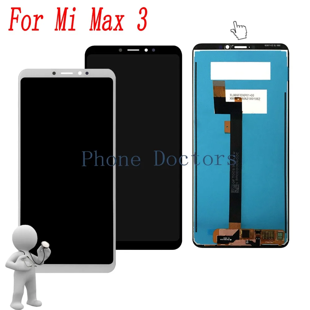 6.9 inch Full LCD DIsplay + Touch Screen Digitizer Glass Assembly For Xiaomi Mi Max 3 M1804E4A / M1804E4C M1804E4T | Мобильные