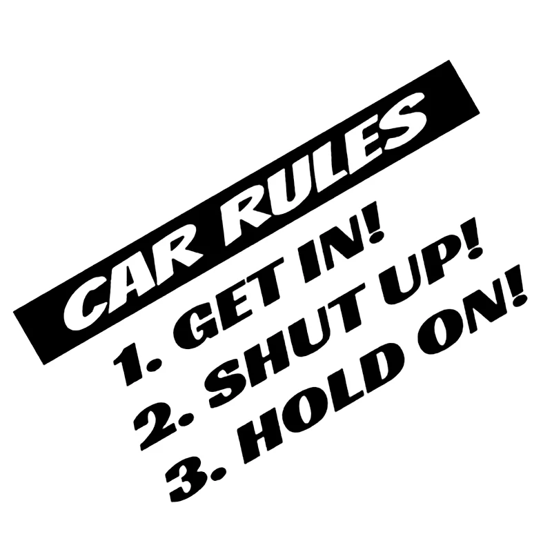 

CAR RULES Decal Slammed Truck Vinyl JDM Racing Window Funny Door Stickers Car Styling Car Sticker