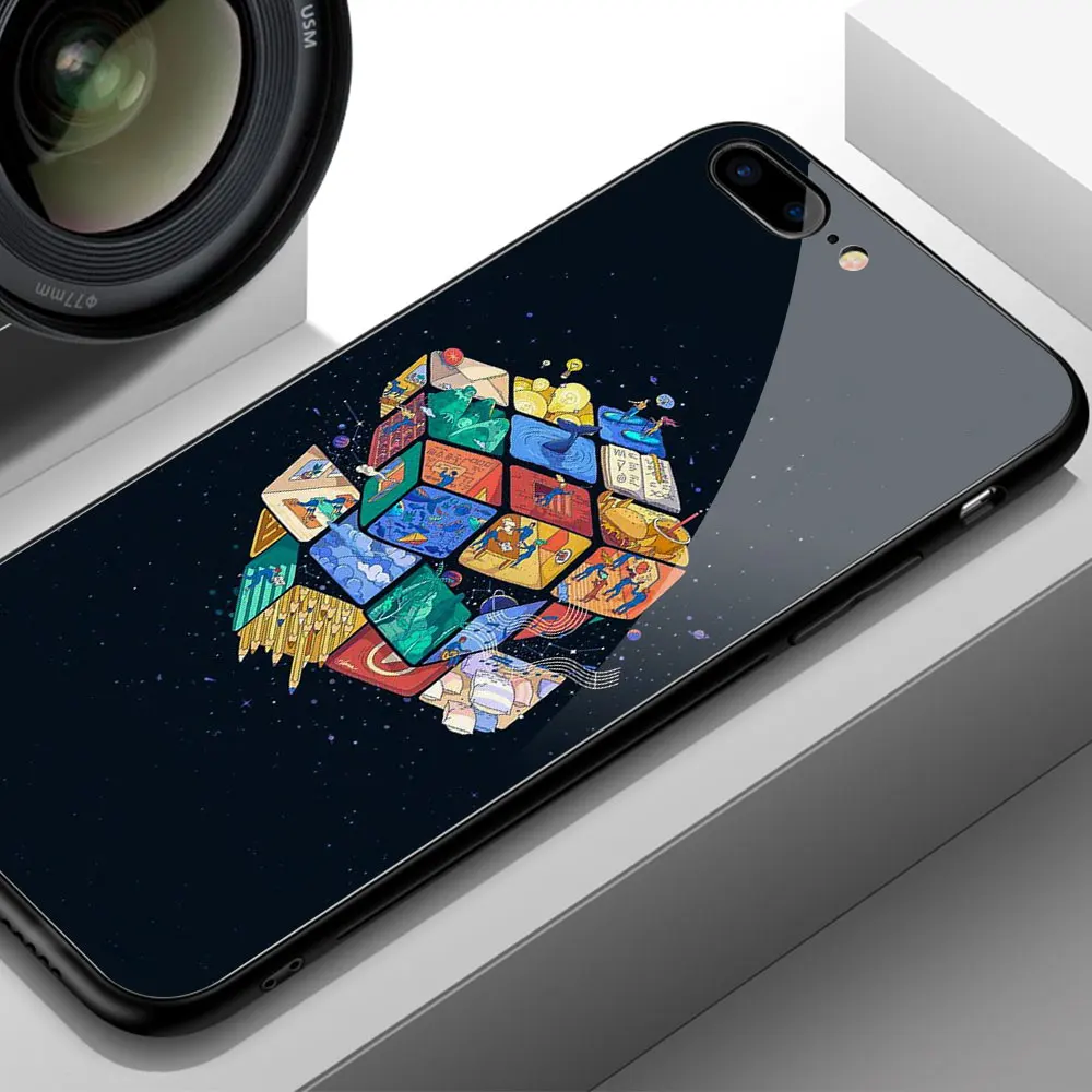 FinderCase XS MAX чехол для закаленное стекло для iPhone Радуга закат Кошка Луна iPhone XR MAX 6 6 S 8 7 plus X