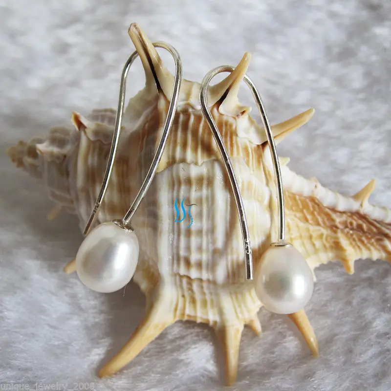 7.0*9.0 мм белый пресноводный жемчуг серьги|freshwater pearl earrings|pearl earringsearrings earring |