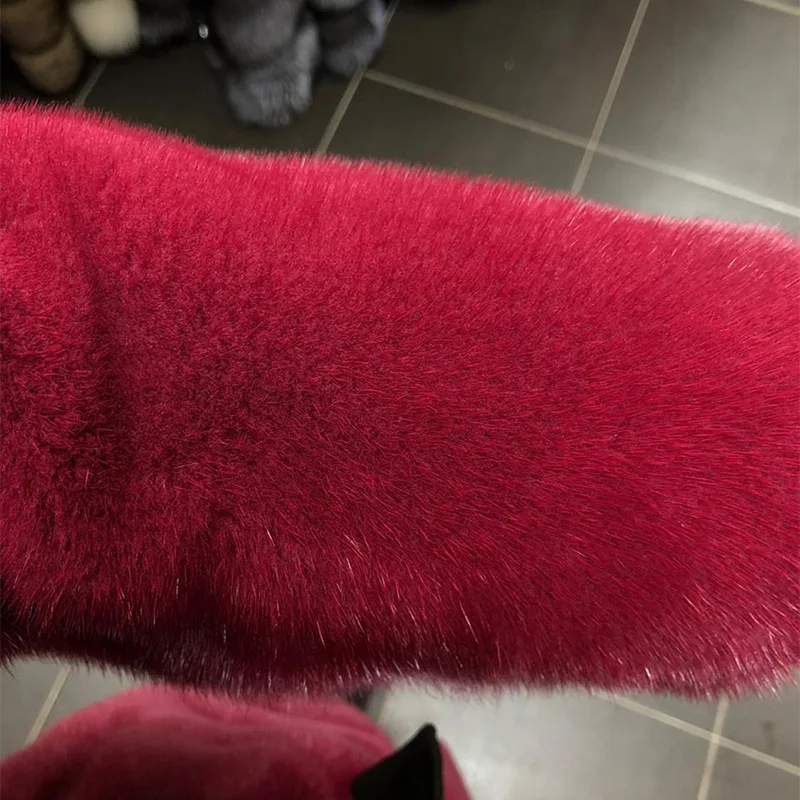 FURSARCAR 2020 новые норковые меховые Роскошные красные зимние пальто с отложным