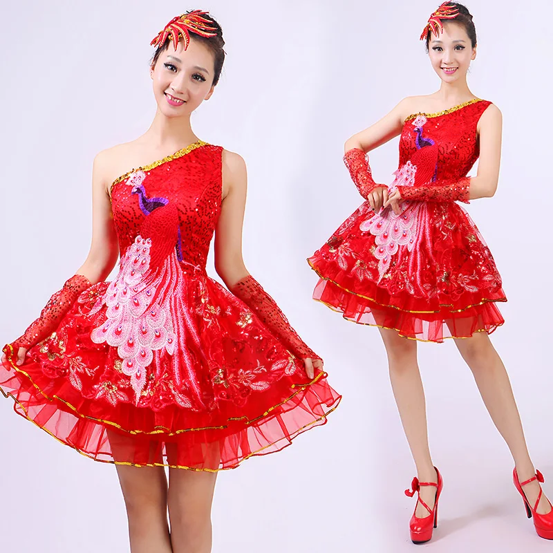 Женское платье для латинских танцев с бахромой и павлином выступлений на сцене