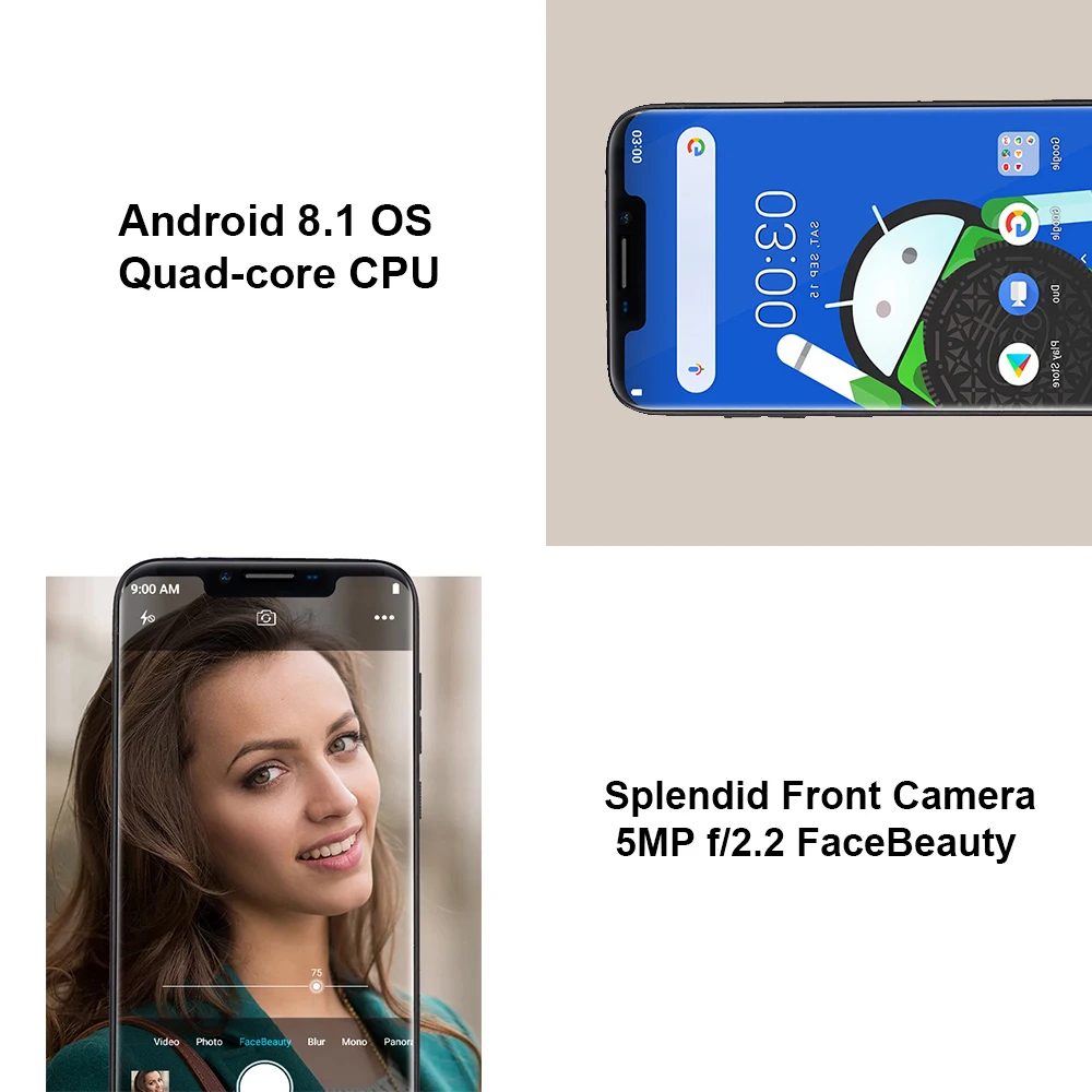 DOOGEE BL5500 Lite Android 8 1 смартфон 6 19 ཏ:9 экран 13.0MP мобильный телефон 5500 мАч