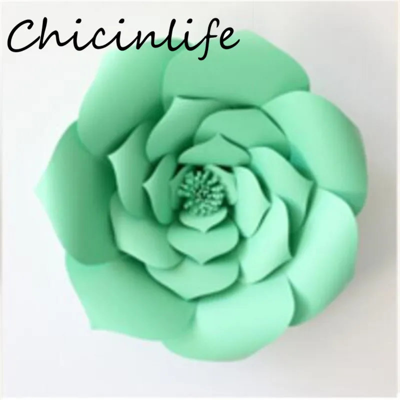 light green Chicinlife 1 шт. 30 см/40 см DIY Искусственные бумажные цветы фон свадебный душ декор для вечеринки в честь Дня Рождения украшения на свадьбу - Цвет: light green