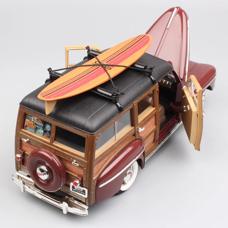 1/18 большой винтажный 1948 Ford woodie Woody Металлическая Модель доски для серфинга Ford супер де люкс Diecasts& Toy Vehicles весы автомобильные коллекционные
