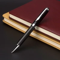 black carbon fiber ballpoint pen roller ball pen school office stationery luxury writing ball pens gift