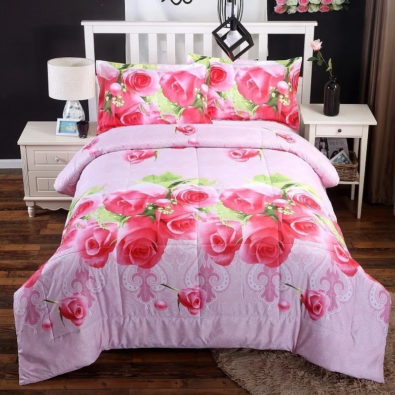 Pink Love Quilt 3D летнее одеяло, кондиционер, тонкое одеяло, покрывало для кровати, Розовая Лилия, покрывало с цветами, домашний текстиль для кровати, Лидер продаж - Цвет: Pink Love Quilt