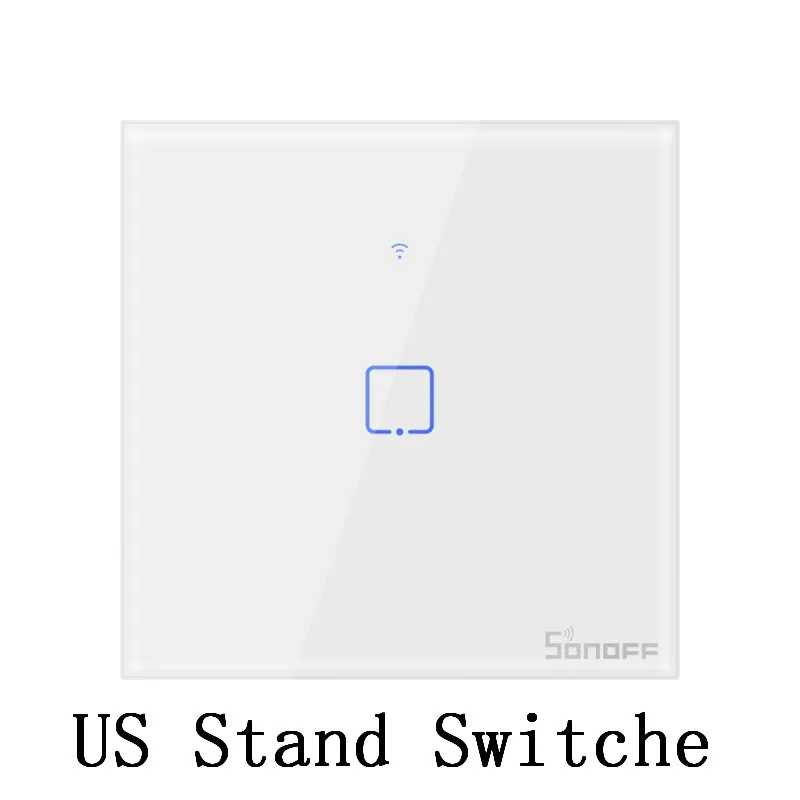 1 Gang US Stand Sonoff T0 US/UK/EU Стандартный 1/2/3 Wi-Fi настенных выключателей eWeLink пульт дистанционного управления работает с Alexa Google Home - Комплект: 1 Gang US Stand