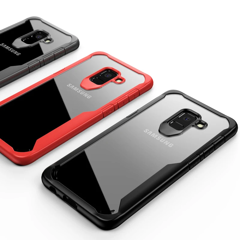 Чехол для Samsung A8 Plus 2018 TPU бампер подушка безопасности Прозрачный ударопрочный