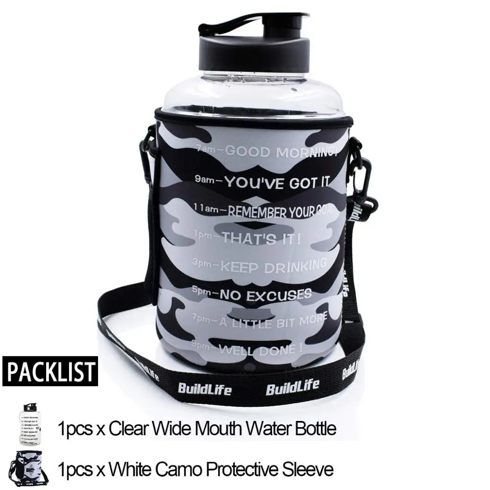 Wide Mouth with Bag Quifit 2.2L 2.5L 3.78L сумка пакет рукав чехол Перевозчик с плечевым ремнем для галлонов спорта бутылки воды питьевой кувшин Тренажерный зал Спорт - Цвет: Wide Mouth with Bag