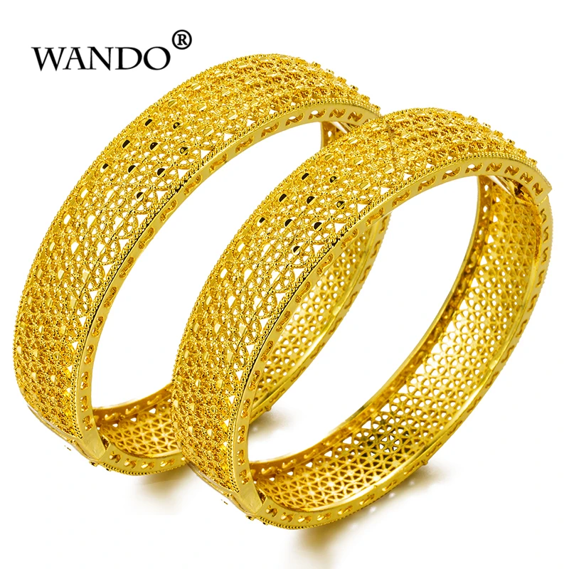 WANDO 2 шт. женский браслет золотого цвета свадебный невесты Дубая Эфиопия
