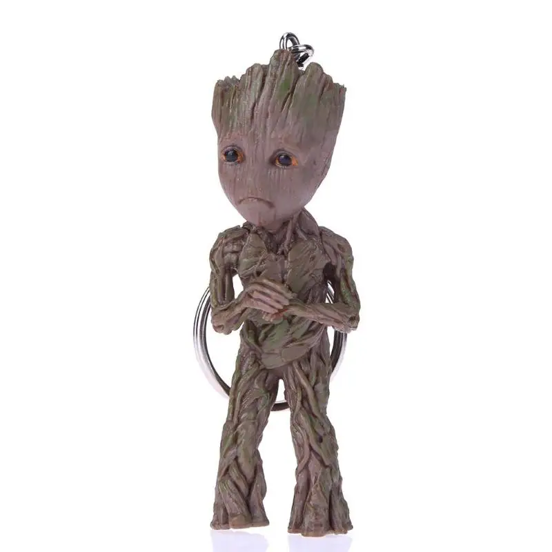 Baby Groot фигурки, игрушка, брелок для ключей, украшение для дома, Милая модель, игрушка для детей, мультяшное дерево, человек, брелок, Автомобильный подвесной декор, брелок