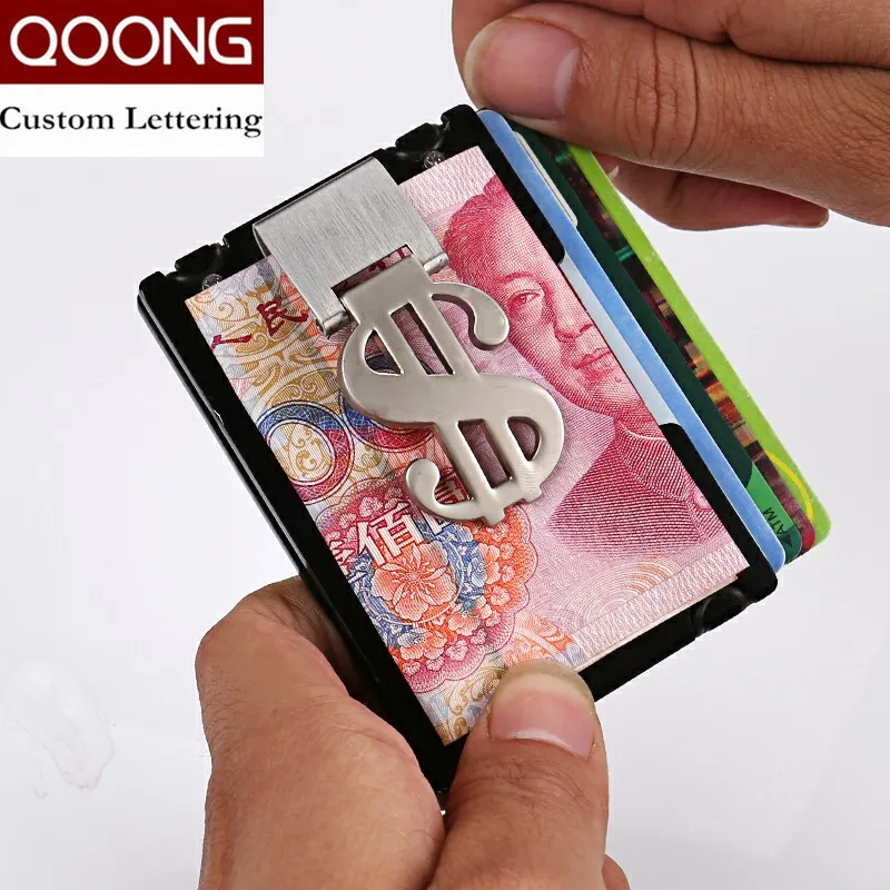 Дорожный кошелек QOONG с RFID защитой для мужчин и женщин кредитница удостоверения