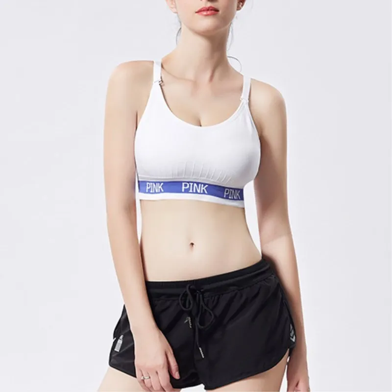 Pholeey Sexy Adjusted-straps Letter Wire Free Female Bra Y-line Straps Women Vest Three Quarters Cup P18179 | Женская одежда