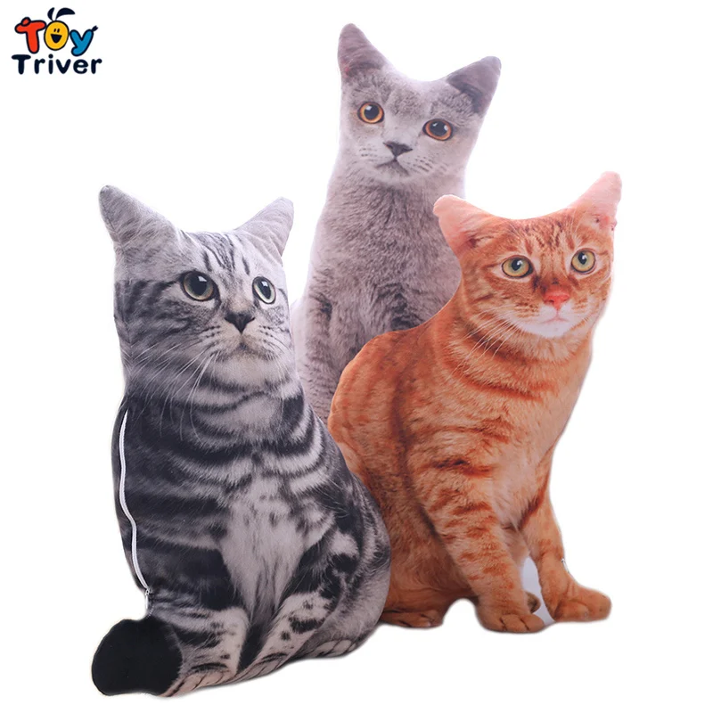 Плюшевая игрушка в виде кошки котенка мопса собаки мягкая кукла подушка для