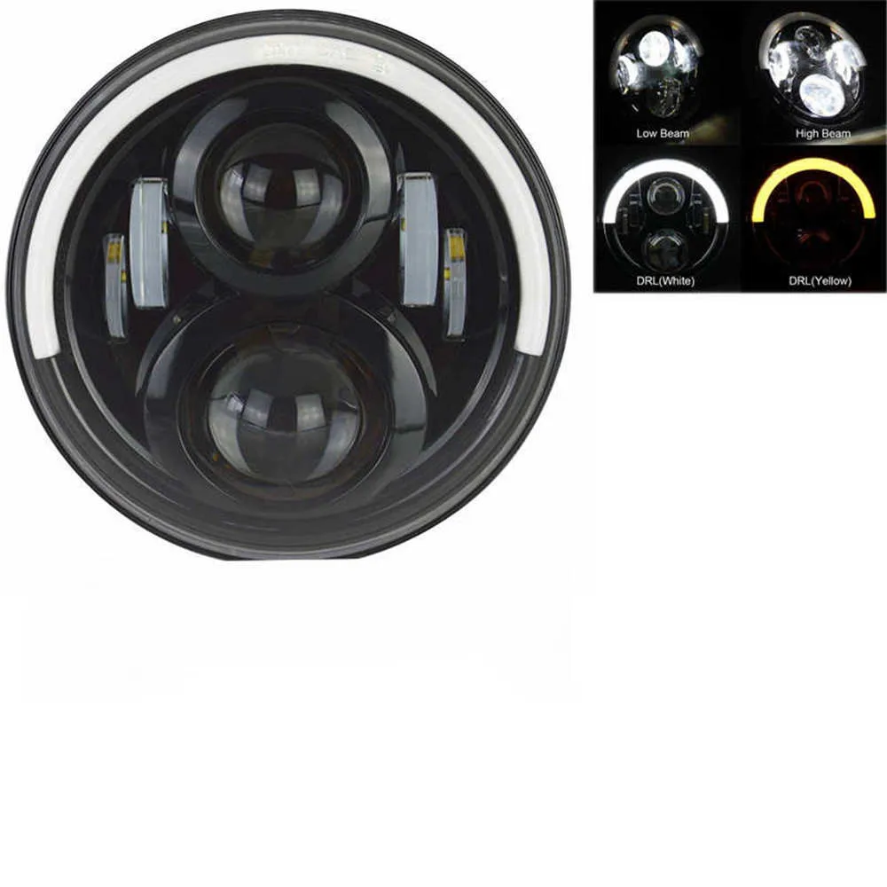 50W Black Halo Light Для Лада Нива 4x4 suzuki samurai " светодиодный DRL H4 Halo Фары для ваз 2101 7 дюймов светодиодный налобный фонарь с Halo Кольцо Янтарный указатель поворота - Цвет: 50W Black Halo Light