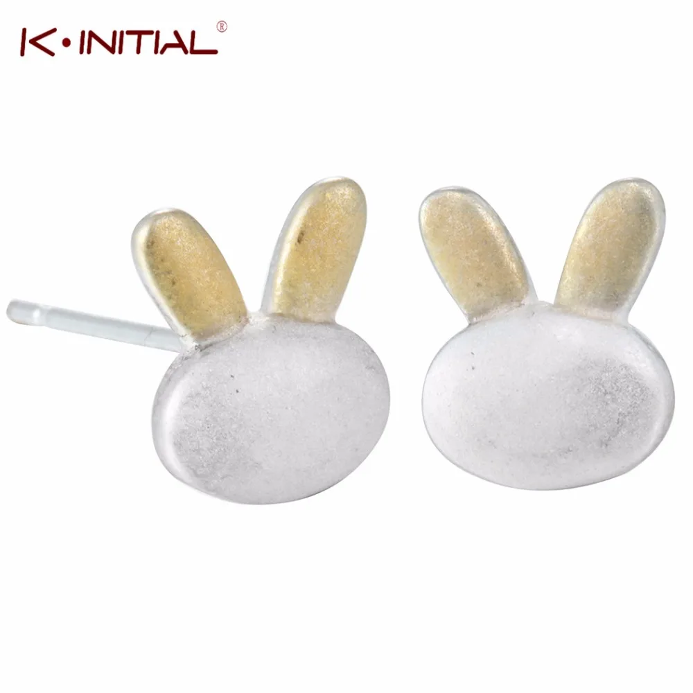 Kinitial 925 Серебряный Мода Золотой уха серьги животных Панк ювелирные изделия