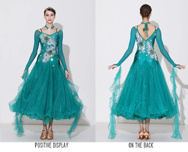 

Standard Ballroom Dance Skirt Women 2021 New Design High Quality Long Sleeve Waltz Ballroom Competition Dance Dresses
