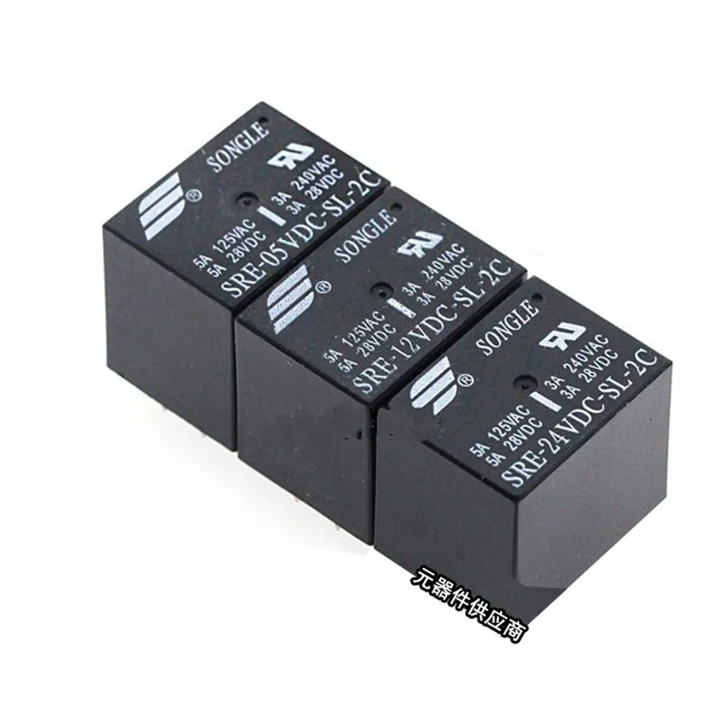 Мощность реле SRE-05VDC-SL-2C SRE-12VDC-SL-2C SRE-24VDC-SL-2C 5 В, 12 В, 24 В постоянного тока, 3A 240V 8PIN Реле цена оптовой продажи 10 шт