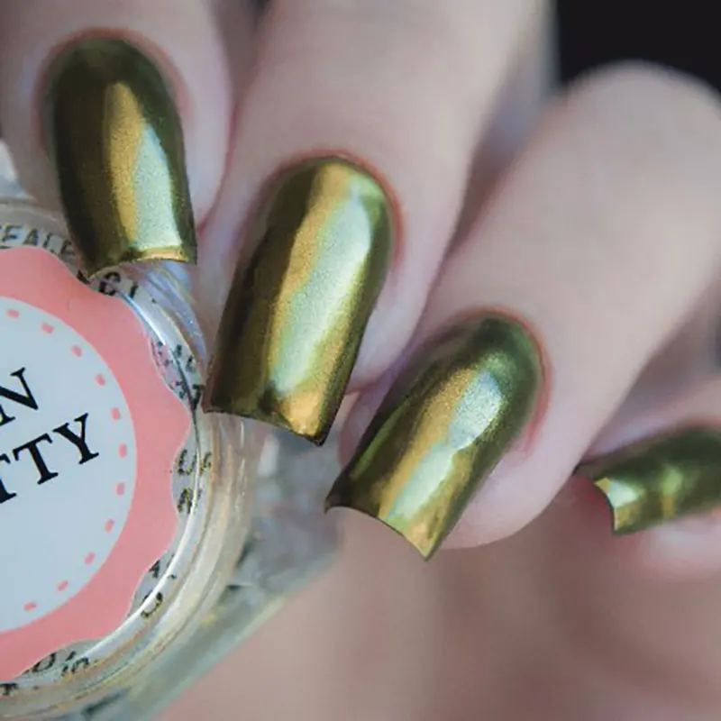 Gold 1g BORN PRETTY 0,5 г~ 2 г зеркальный серебристо-золотой порошок для ногтей мерцающий сверкающий хромовый пигмент красочный маникюр лак для ногтей - Цвет: Gold 1g