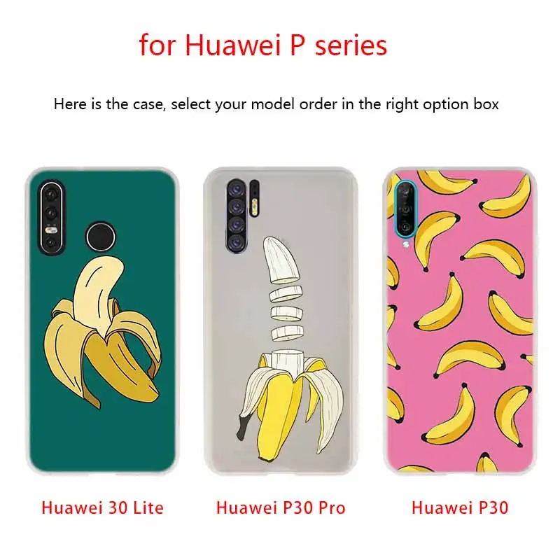 Чехол для телефона с тропическим рисунком банановых листьев Huawei P40 P9 P10 P20 P30 Lite