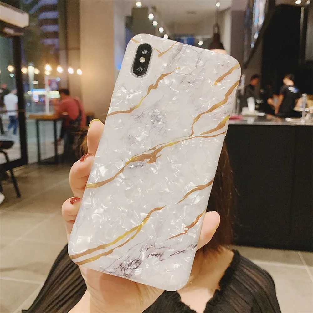 Глянцевый мраморный чехол elala для IPhone X блестящий силиконовый с рисунком молнии