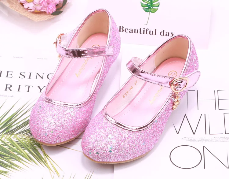 qloblo Kids Girls Wedding Shoes Children Princess Sandals High Heels Dress Shoes Shoes For Girls