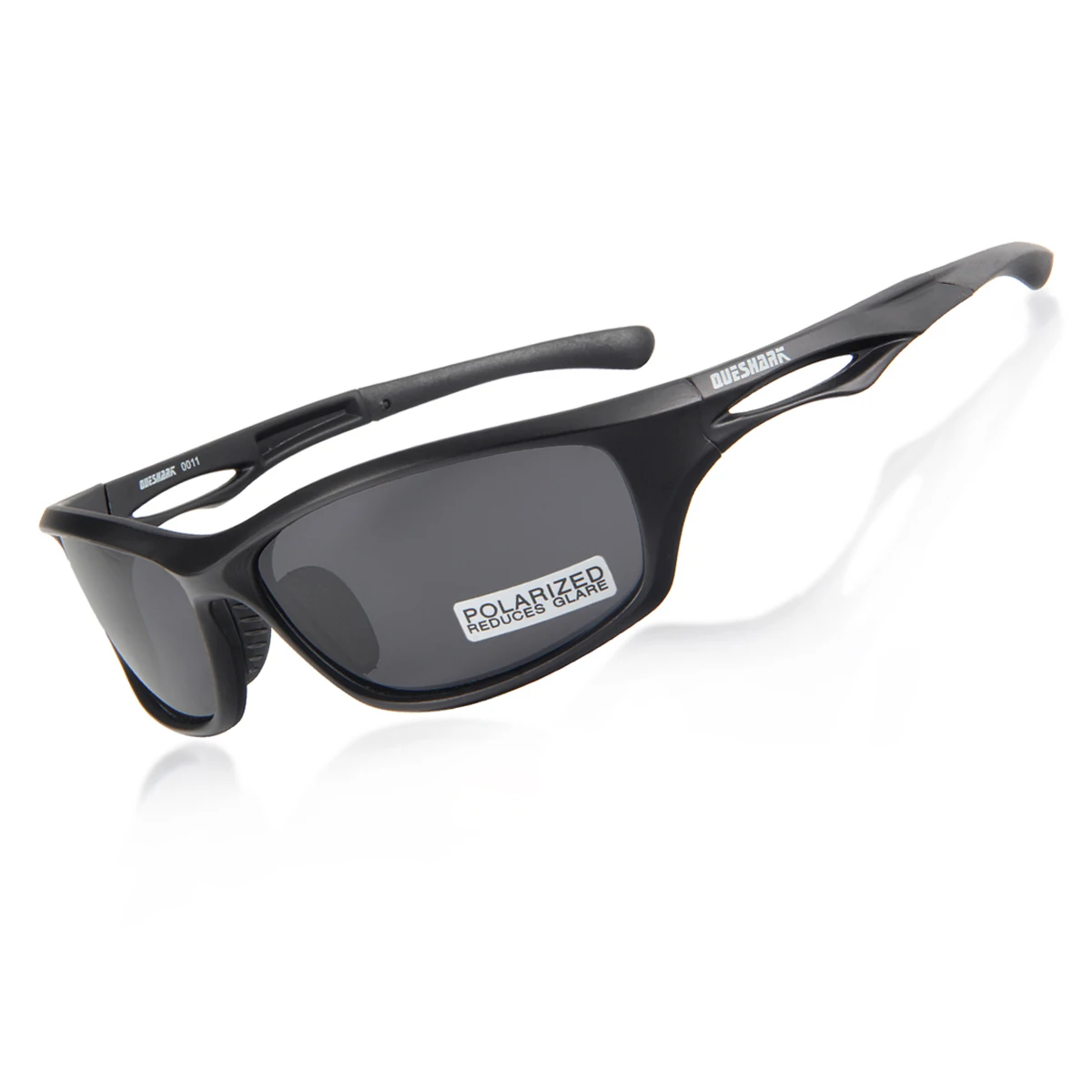Matte Black QUESHARK небьющиеся TR90 Untralight рамки HD поляризованные солнцезащитные очки для рыбалки очки для мужчин и женщин Пешие прогулки бег гольф - Цвет: Matte Black