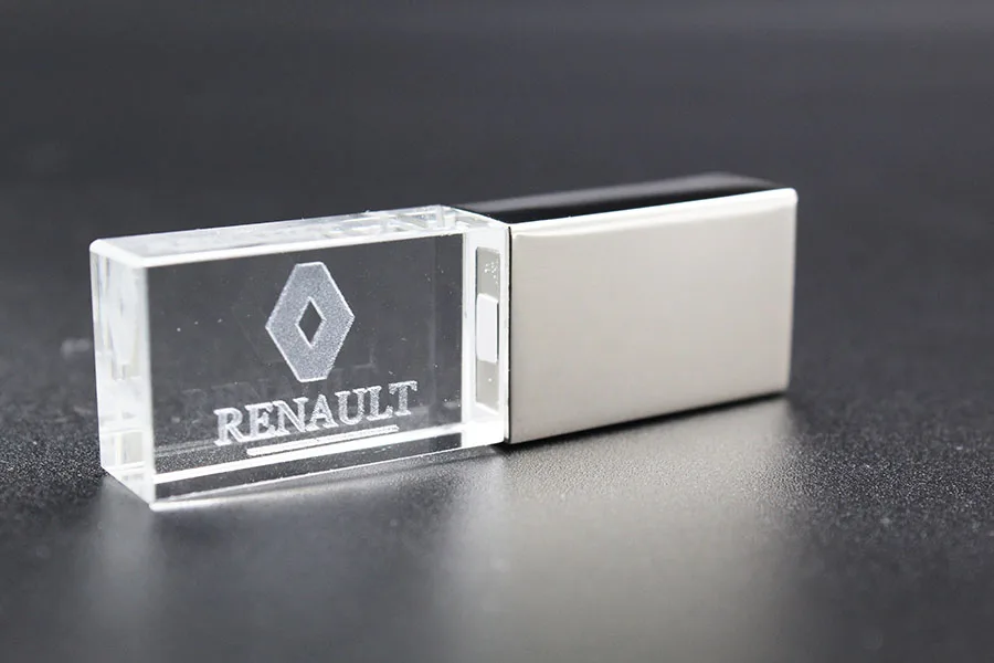 Usb2.0 металлический кристалл ключ автомобильный для Renault модель USB флэш-накопитель 4 ГБ 8 ГБ 16 ГБ 32 ГБ драгоценный камень ручка-накопитель специальный подарок