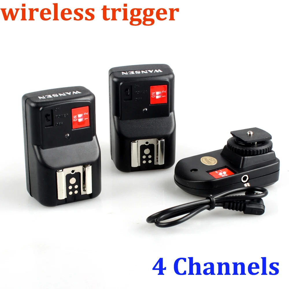 Andoer PT-04GY 4 Каналы Беспроводной дистанционный триггер для вспышки Speedlite 1 передатчик и приемник-2 шт.) для цифровой зеркальной камеры Canon Nikon Pentax Olympus