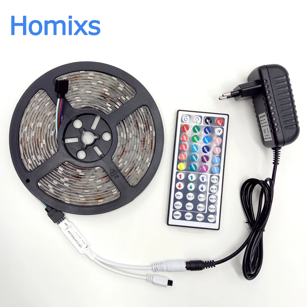 Гибкие светодиодные ленты 12 В rgb 5050 30led/m 10 м 5 Светодиодная лента набор освещения