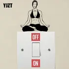 YJZT Йога дзен медитация фитнес Наклейка на стену ванной комнаты декор красивый переключатель наклейка 8SS-2565