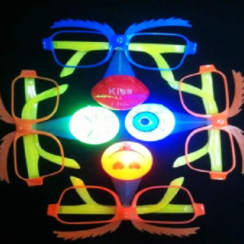 melhor Glowing LED óculos Bonito Dos Desenhos Animados Do Partido Do Palhaço óculos Máscara Do Partido Do Disfarce Máscara Acender Brinquedo Engraçado Photo Booth Props F20173589